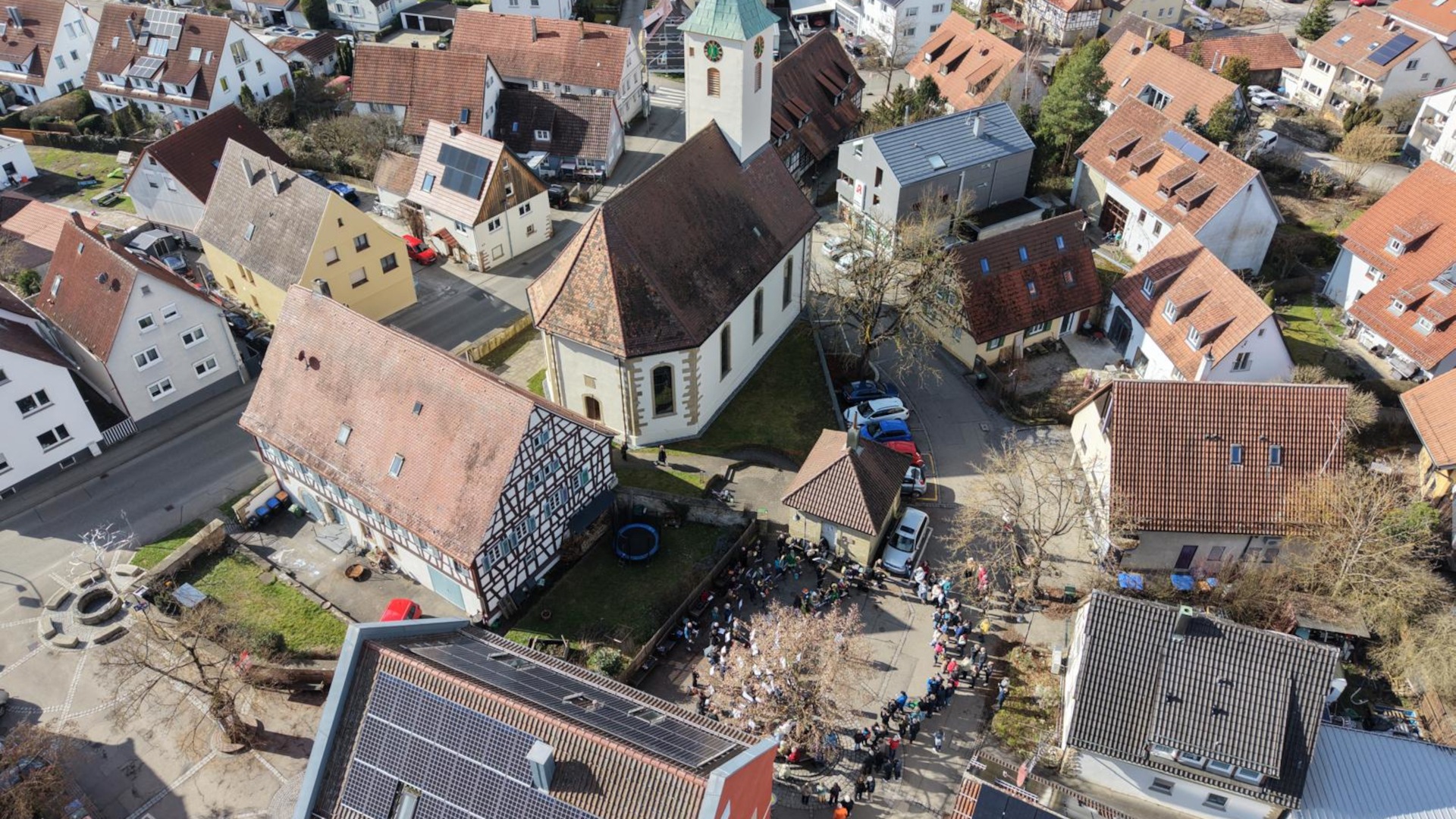 Luftaufnahme vom Schlussblasen